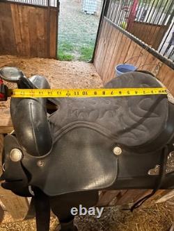 Wintec western 15 saddle fqhb black with silver