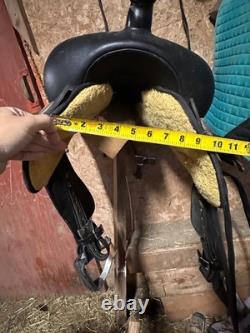 Wintec western 15 saddle fqhb black with silver