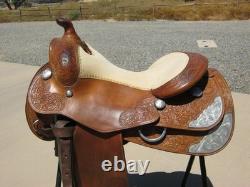 Woods Western Custom Handmade Show Saddle Reining 16