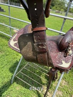 Wow 15 Billy Royal Vintage Show Saddle Western Flat Seat Silver