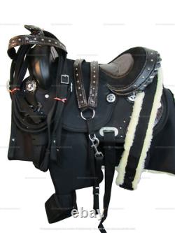 YOUTH WESTERN SADDLE 14 in KIDS BARREL RACING TRAIL SYNTHETIC CORDURA USED SET