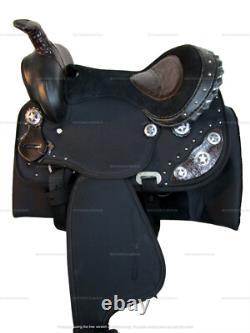 YOUTH WESTERN SADDLE 14 in KIDS BARREL RACING TRAIL SYNTHETIC CORDURA USED SET