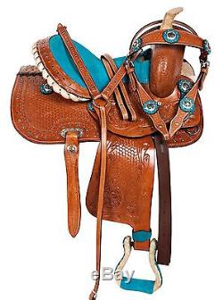 Youth 10 12 13 Western Pony Mini Horse Leather Saddle Pleasure Trail Tack Set