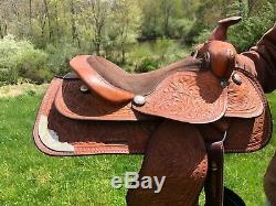 Youth 11.5 Western Show Saddle Brown with Silver accents