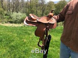 Youth 11.5 Western Show Saddle Brown with Silver accents