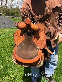Youth 11.5 Western Show Saddle Brown with Silver accents