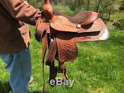 Youth 11.5 Western Show Saddle Brown with Silver accents