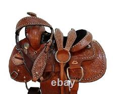 Youth Cowboy Western Saddle Barrel Pleasure Used Leather Trail Tack Set 10 12 13