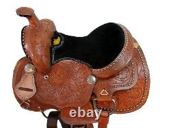 Youth Cowboy Western Saddle Barrel Pleasure Used Leather Trail Tack Set 10 12 13