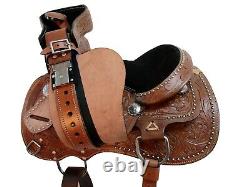 Youth Cowboy Western Saddle Barrel Pleasure Used Leather Trail Tack Set 10 12 13