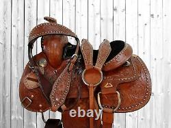 Youth Cowboy Western Saddle Barrel Pleasure Used Leather Trail Tack Set 10 12 13