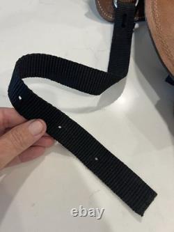 Youth Kid Western Barrel Trail Saddle Floral Tooled Leather Purple Suede Seat