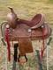 Youth Kids Western Pleasure/trail Saddle With Brown Suede Seat Floral Tooled