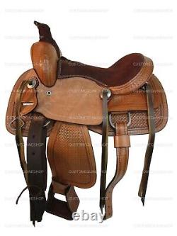 Youth Kids Western Saddle Barrel Racing Pleasure Leather Used Tack Set 10 12 13