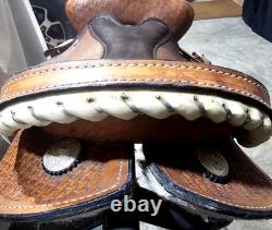 Youth/Pony Western saddle 12 1/2 suede seat V. H. Saddlery Circle M Basket Stamp