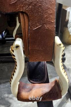 Youth/Pony Western saddle 12 1/2 suede seat V. H. Saddlery Circle M Basket Stamp
