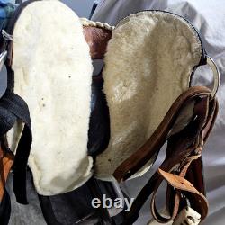 Youth/Pony Western saddle 12 1/2 suede seat V. H. Saddlery Circle M Basket Stamp