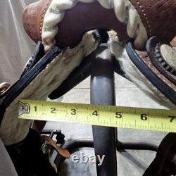 Youth/Pony Western saddle 12 1/2 suede seat V. H. Saddlery Circle M Basket Stamp Youth/Pony Western saddle 12 1/2 suede seat V. H. Saddlery Circle M Basket Stamp