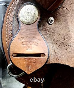 Youth/Pony Western saddle 12 1/2 suede seat V. H. Saddlery Circle M Basket Stamp