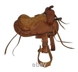 Youth Roughout Western Saddle 11 Kids Ranch Training Horse Tack READ