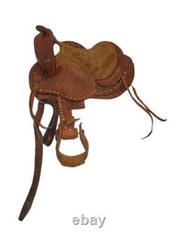 Youth Roughout Western Saddle 11 Kids Ranch Training Horse Tack READ
