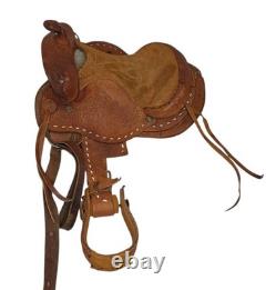 Youth Roughout Western Saddle 11 Kids Ranch Training Horse Tack READ