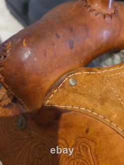 Youth Roughout Western Saddle 11 Kids Ranch Training Horse Tack READ