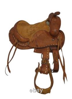 Youth Roughout Western Saddle 11 Kids Ranch Training Horse Tack READ