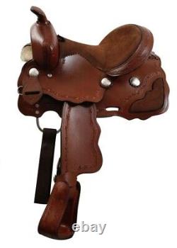 Youth Trail Pleasure Western Saddle with Barbwire Tooling 12 NEW