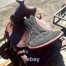 Youth Vintage Western Horse Saddle BLeather Traditional Design 13 in practice