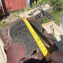 Youth Vintage Western Horse Saddle BLeather Traditional Design 13 in practice