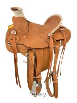 Youth Wade Style Rough Out Western Saddle with Rawhide Accents 13 NEW