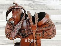 Youth Western Barrel Saddle Kids Pleasure Horse Trail Used Leather Tack 10 12 13