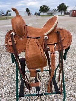 Youth Western Rough Out Barrel Saddle Serpentine Tooling 10 12 13 Free Shipp