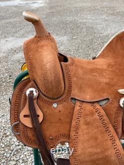 Youth Western Rough Out Barrel Saddle Serpentine Tooling 10 12 13 Free Shipp